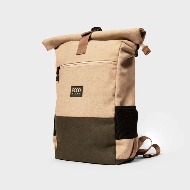 Hemp Backpack in Beige and Green 15L